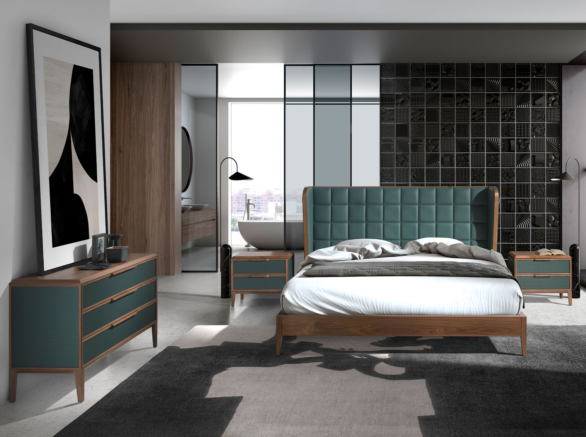 Cama polipiel color verde oscuro Cama polipiel color verde oscuro