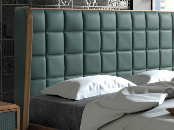 Cama polipiel color verde oscuro
