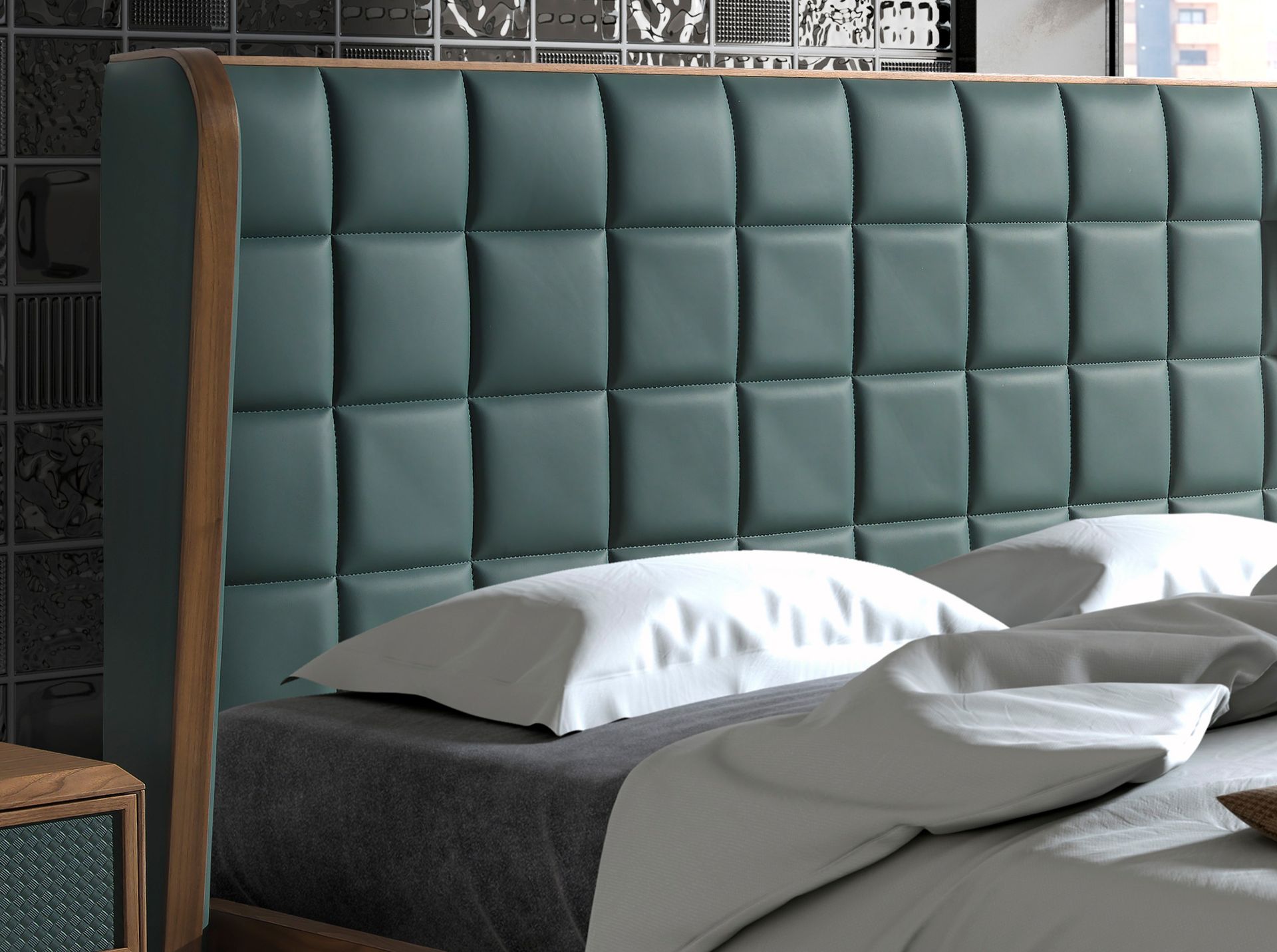 Cama polipiel color verde oscuro Cama polipiel color verde oscuro