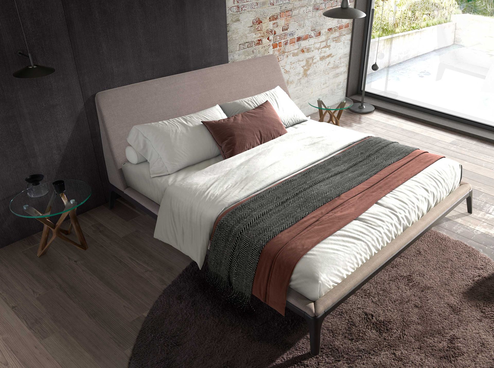 Cama tela color gris Cama tela color gris
