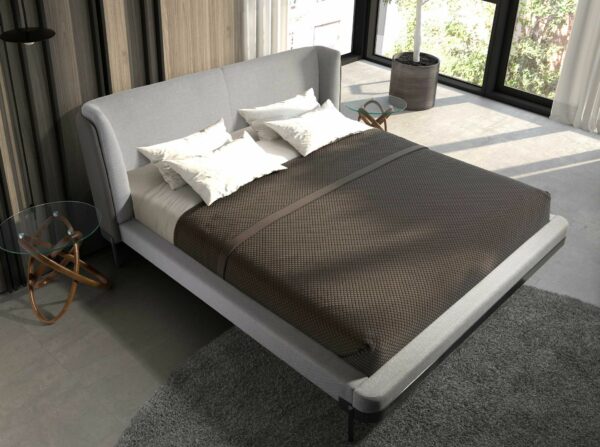 Cama tela color gris claro