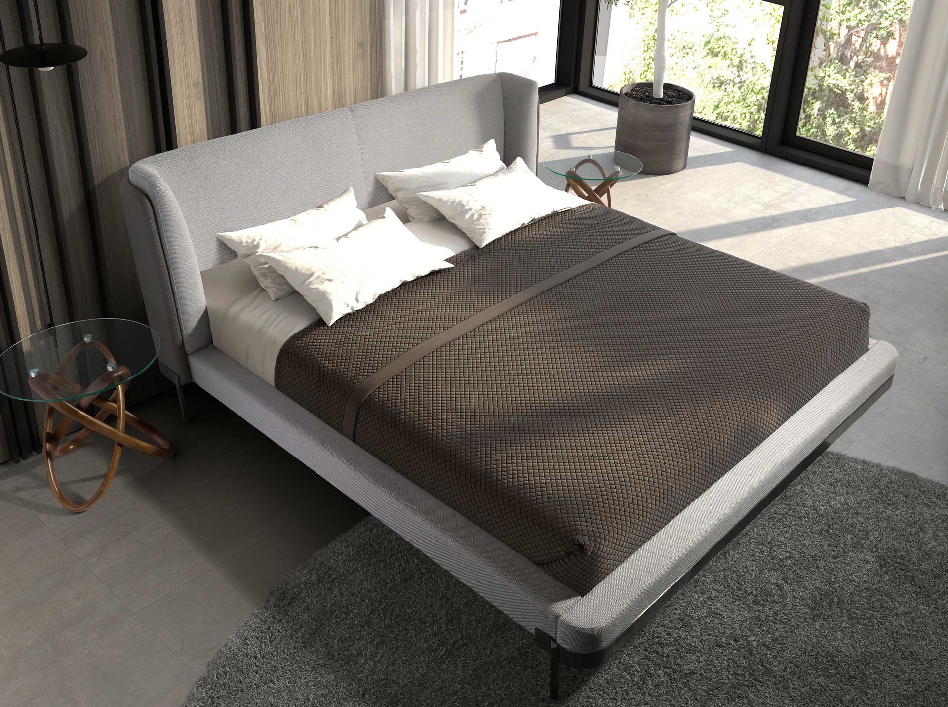 Cama tela color gris claro Cama tela color gris claro