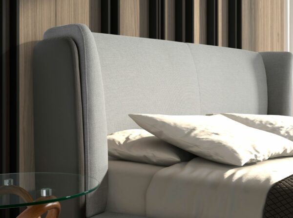 Cama tela color gris claro