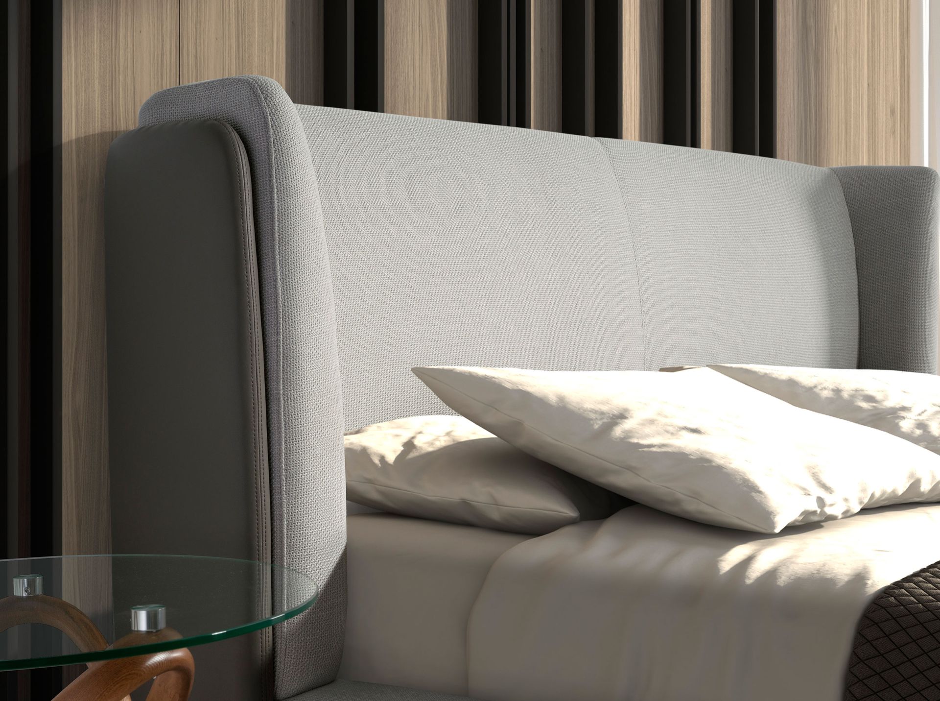 Cama tela color gris claro Cama tela color gris claro