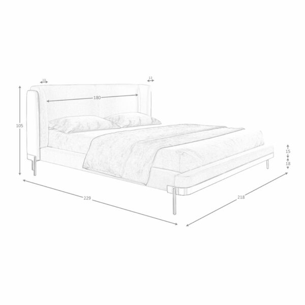 Cama tela color gris claro