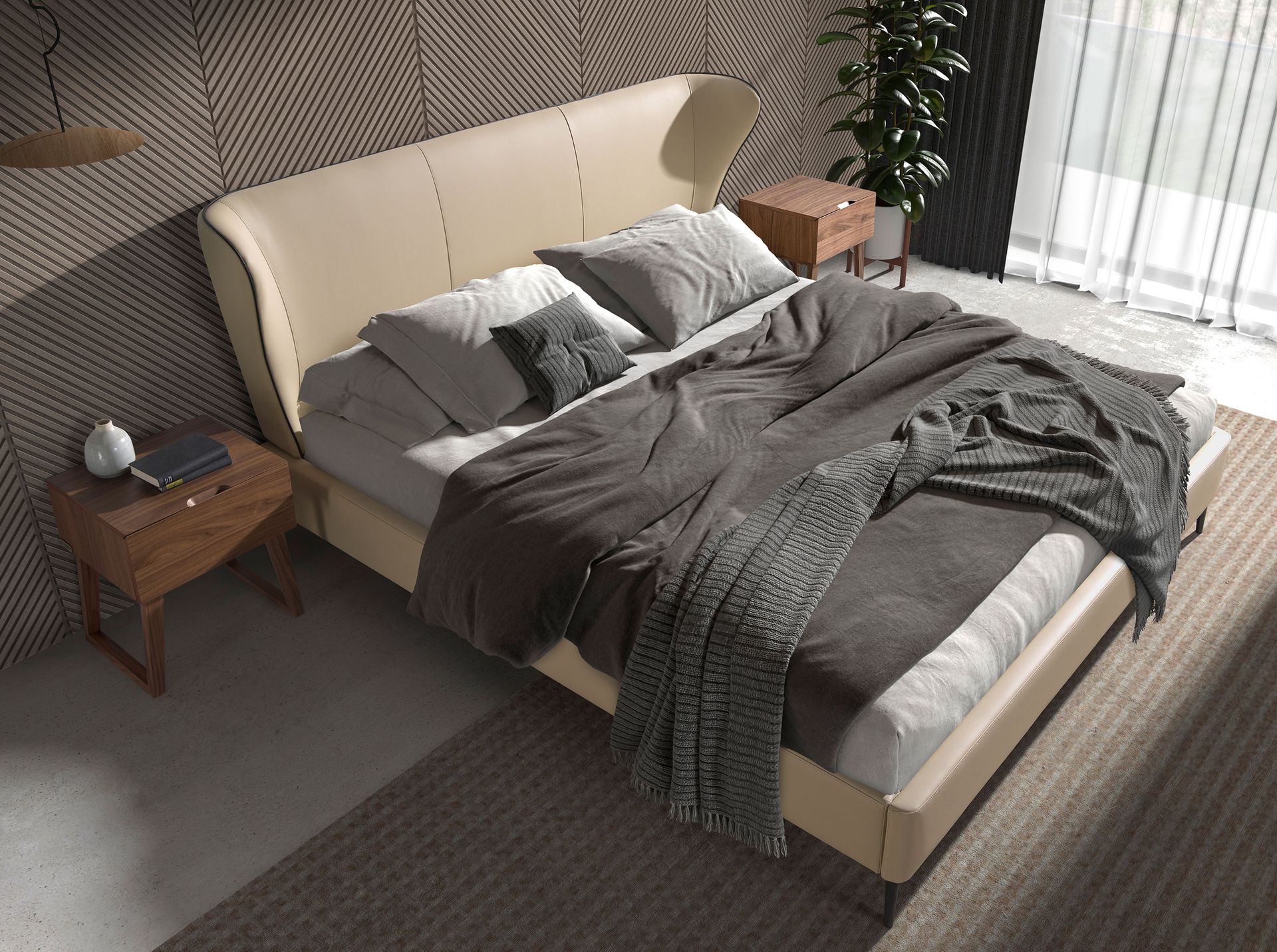 Cama polipiel color crema Cama polipiel color crema