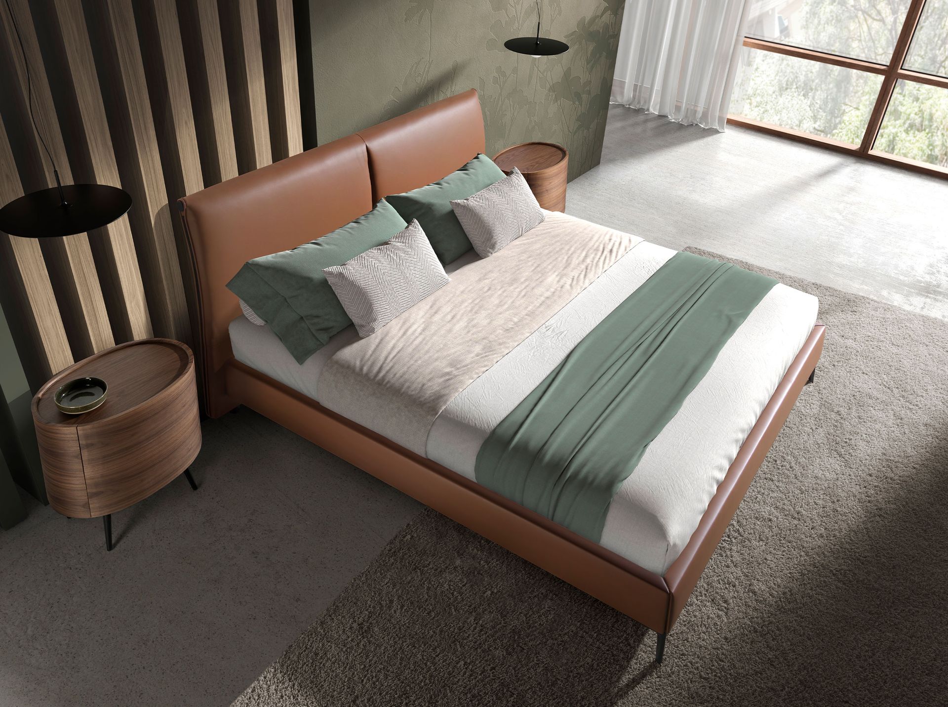Cama polipiel color marrón Cama polipiel color marrón
