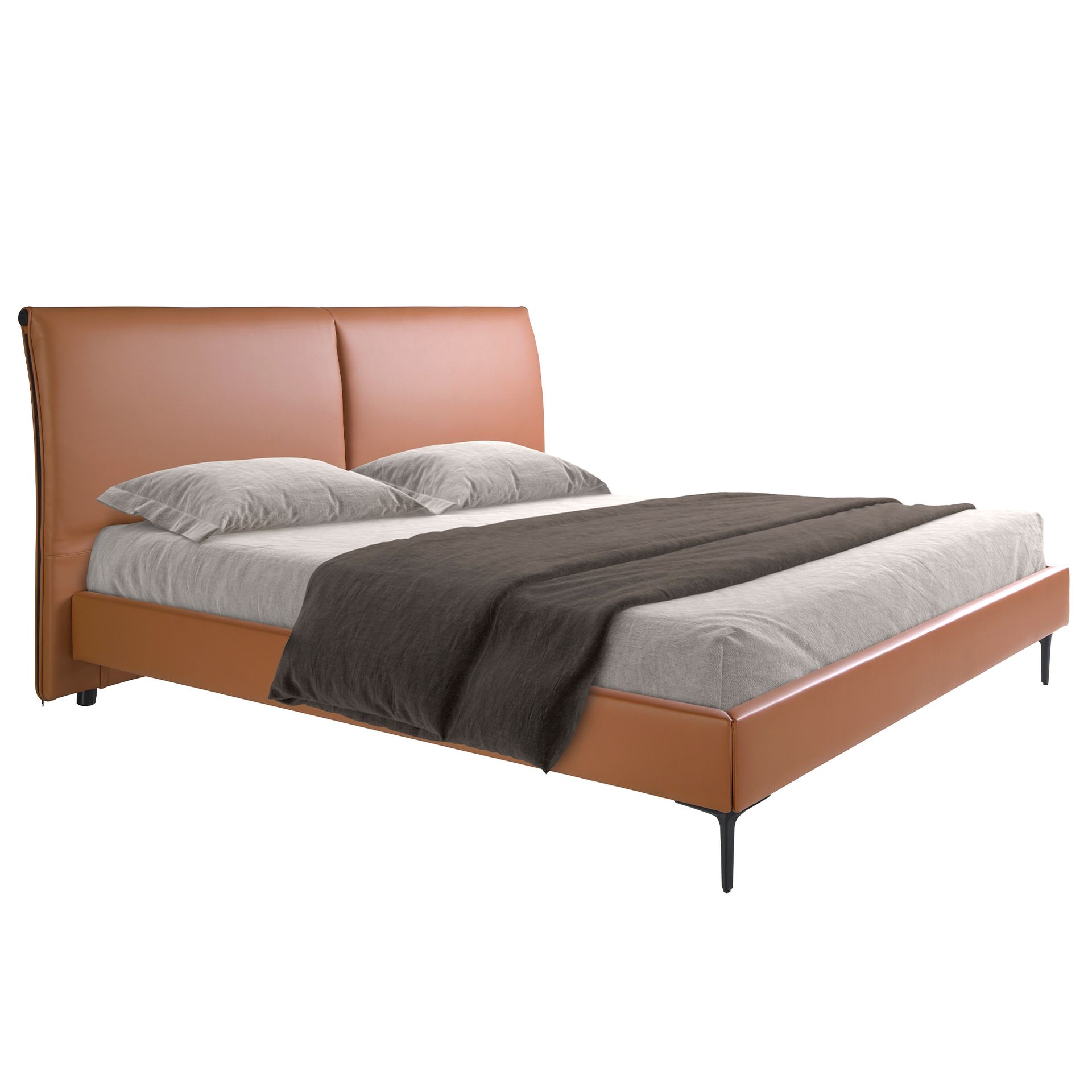 Cama polipiel color marrón Cama polipiel color marrón