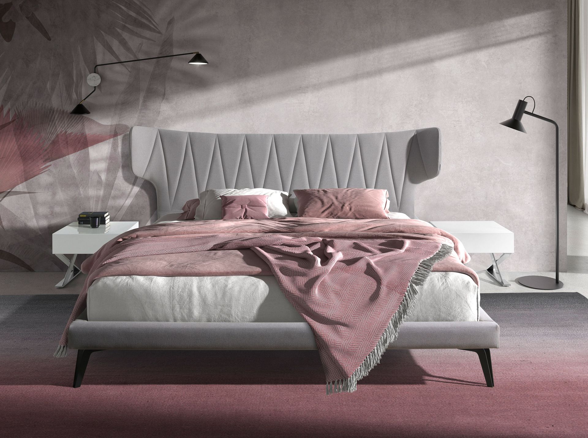 Cama tela color gris claro Cama tela color gris claro
