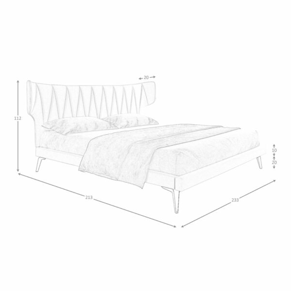 Cama tela color gris claro