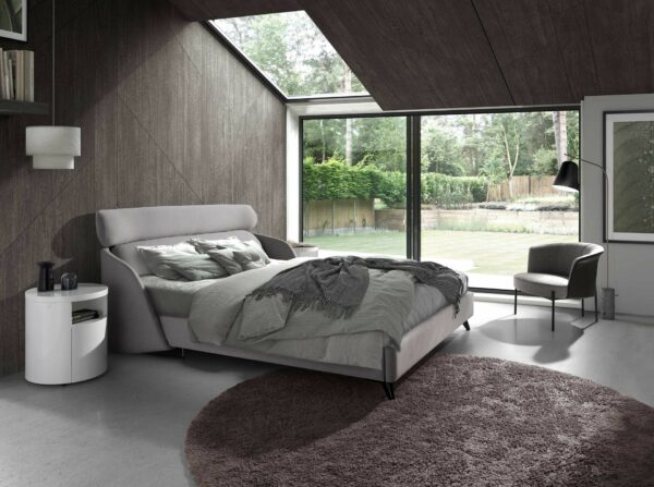 Cama tela color gris claro