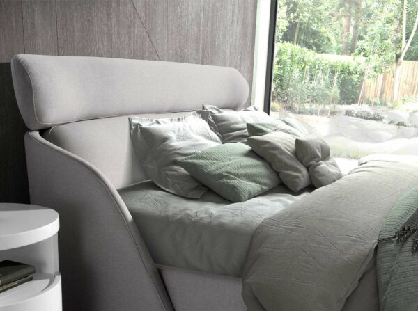 Cama tela color gris claro