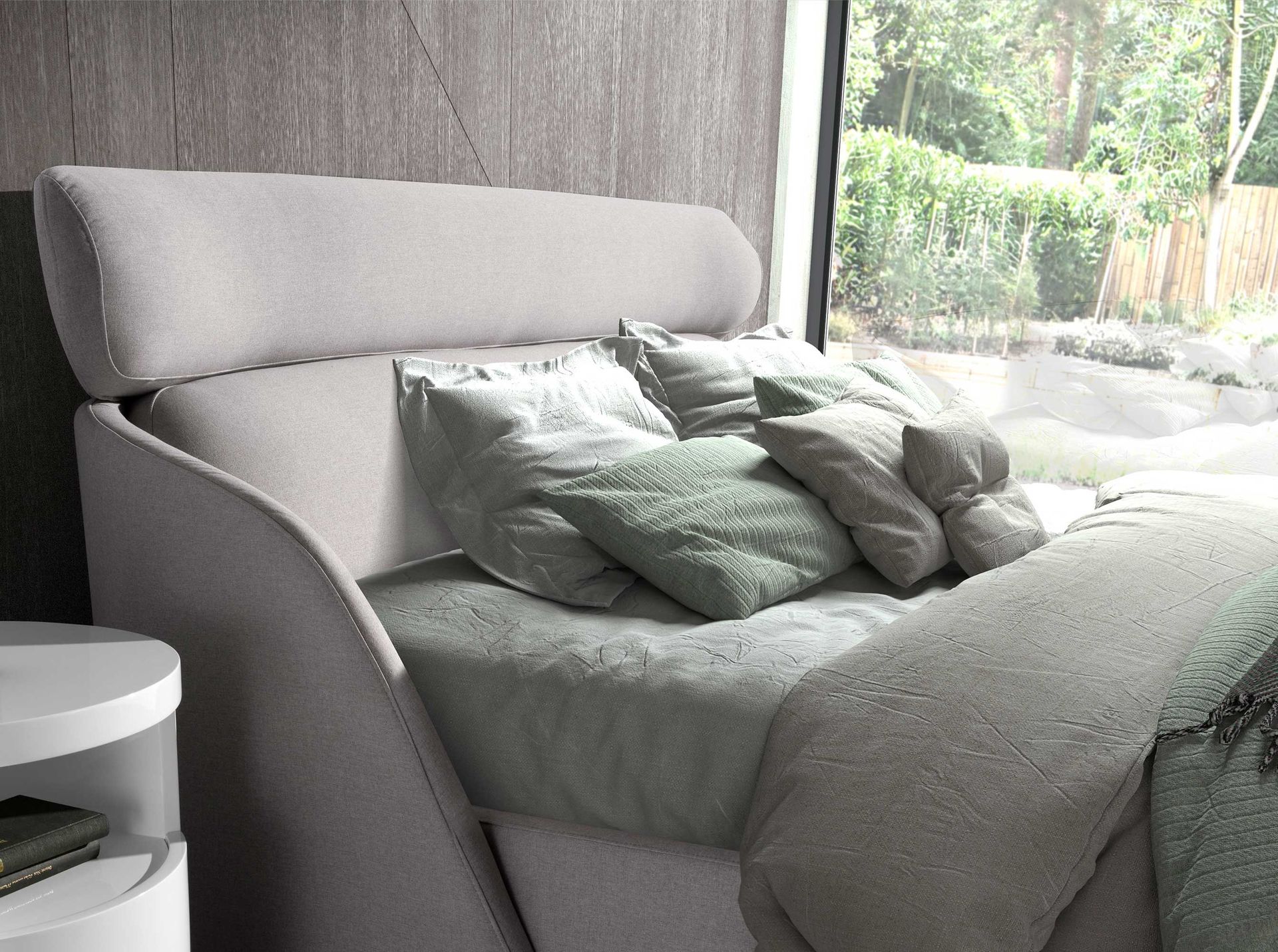 Cama tela color gris claro Cama tela color gris claro