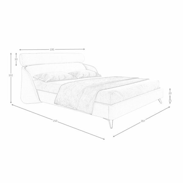 Cama tela color gris claro