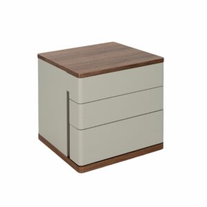 Mesita de noche madera gris y nogal Mesita de noche madera gris y nogal