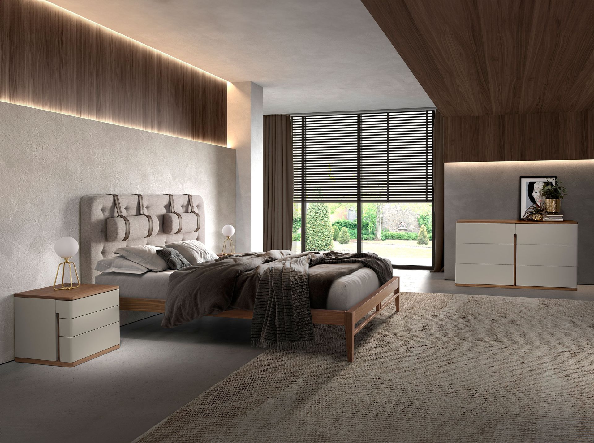 Cómoda madera gris y nogal Cómoda madera gris y nogal
