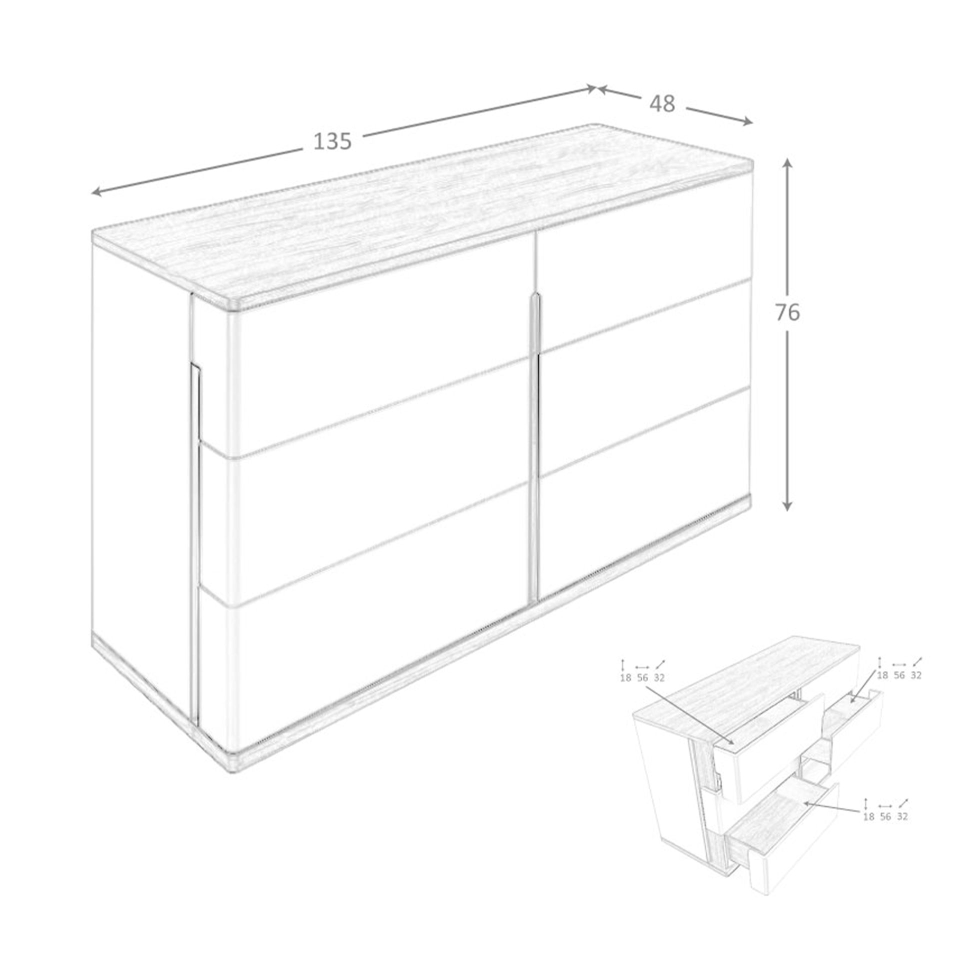 Cómoda madera gris y nogal Cómoda madera gris y nogal