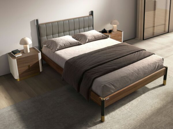 Cama polipiel color gris oscuro