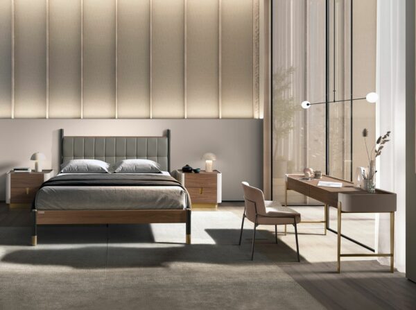 Cama polipiel color gris oscuro