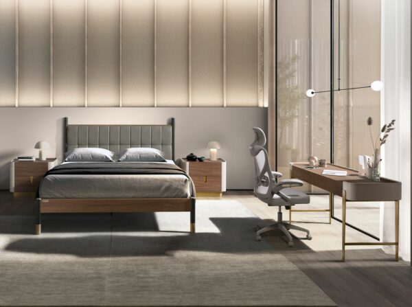 Cama polipiel color gris oscuro