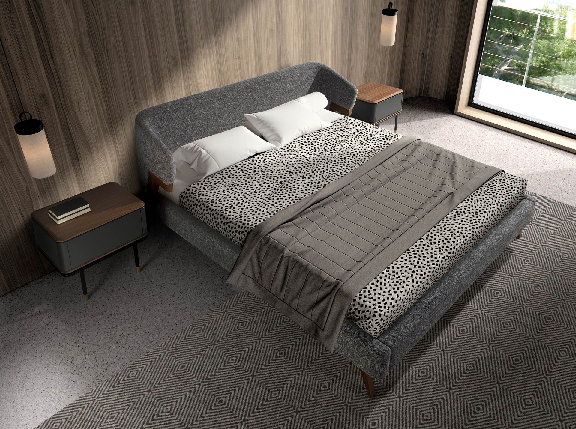 Cama tela color gris Cama tela color gris