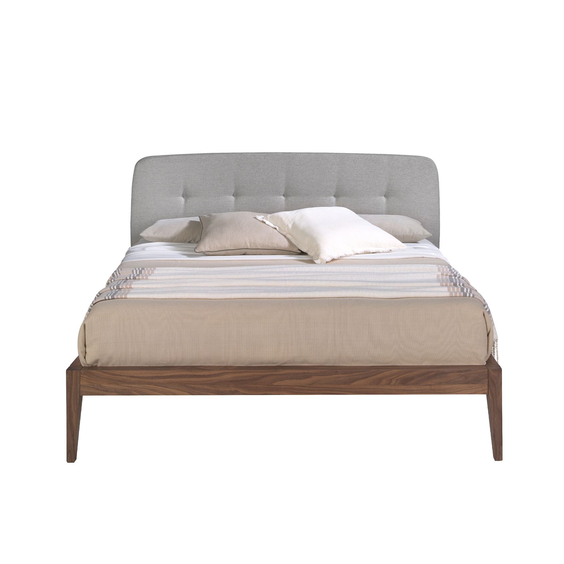Cama capitoné tela color gris Cama capitoné tela color gris