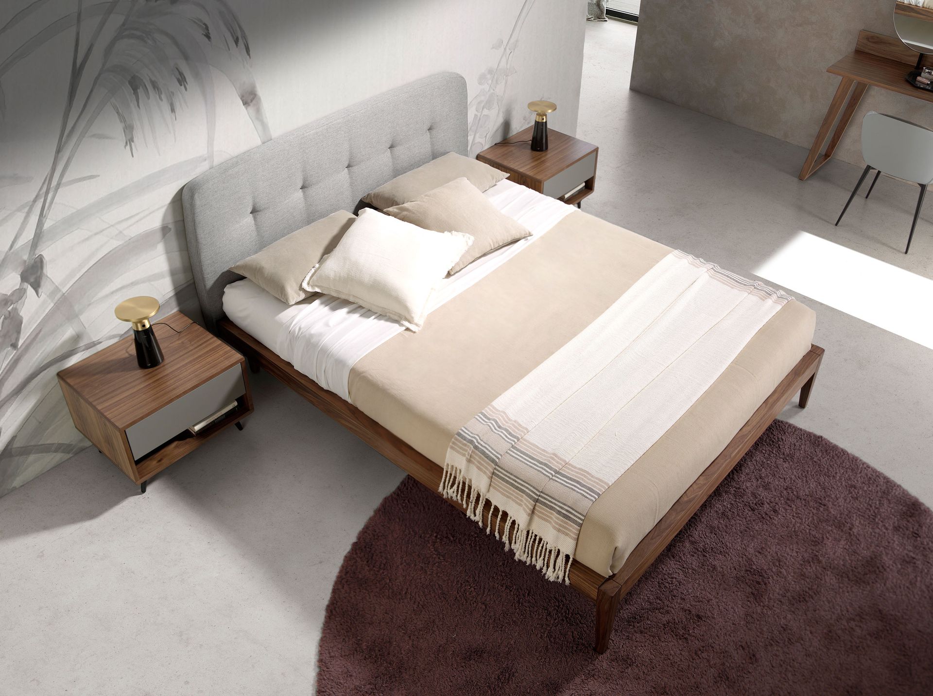 Cama capitoné tela color gris Cama capitoné tela color gris