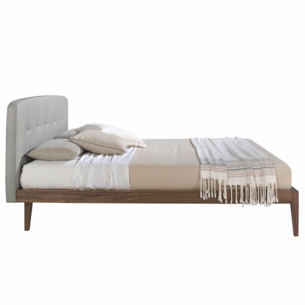 Cama capitoné tela color gris