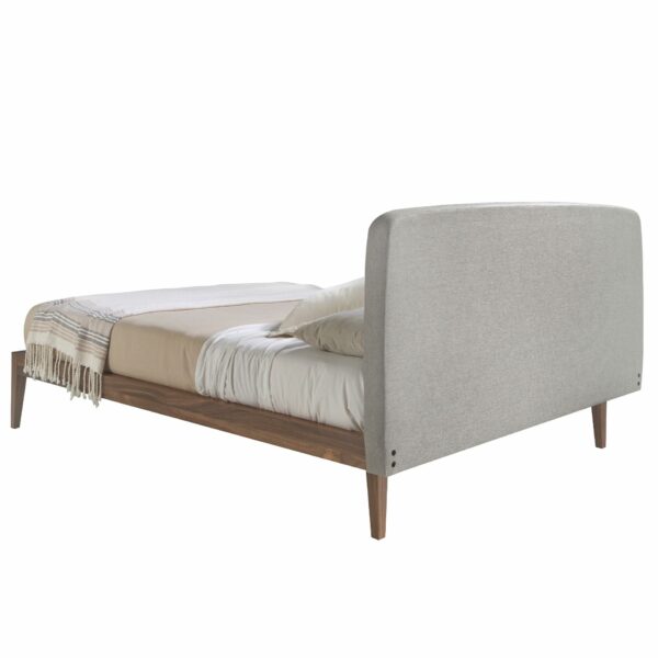 Cama capitoné tela color gris