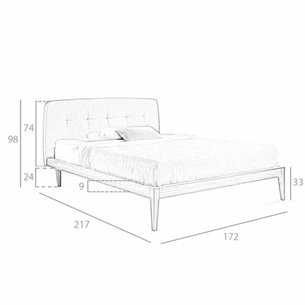Cama capitoné tela color gris