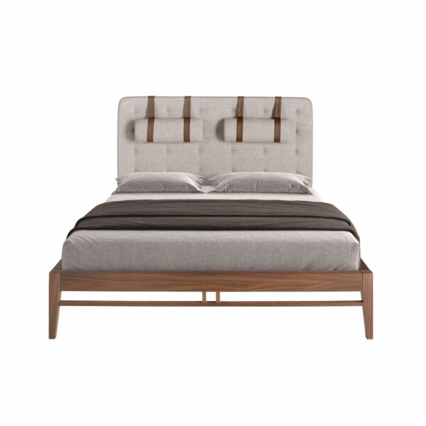 Cama capitoné tela color gris