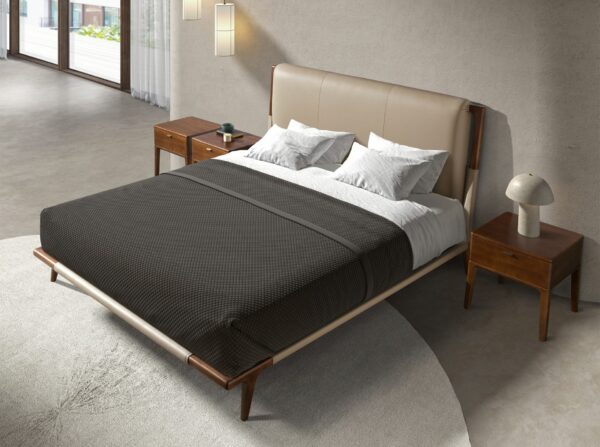 Cama polipiel color visón