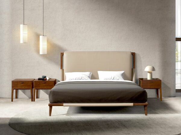 Cama polipiel color visón