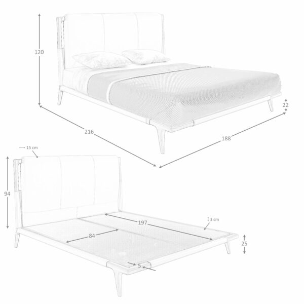 Cama polipiel color visón