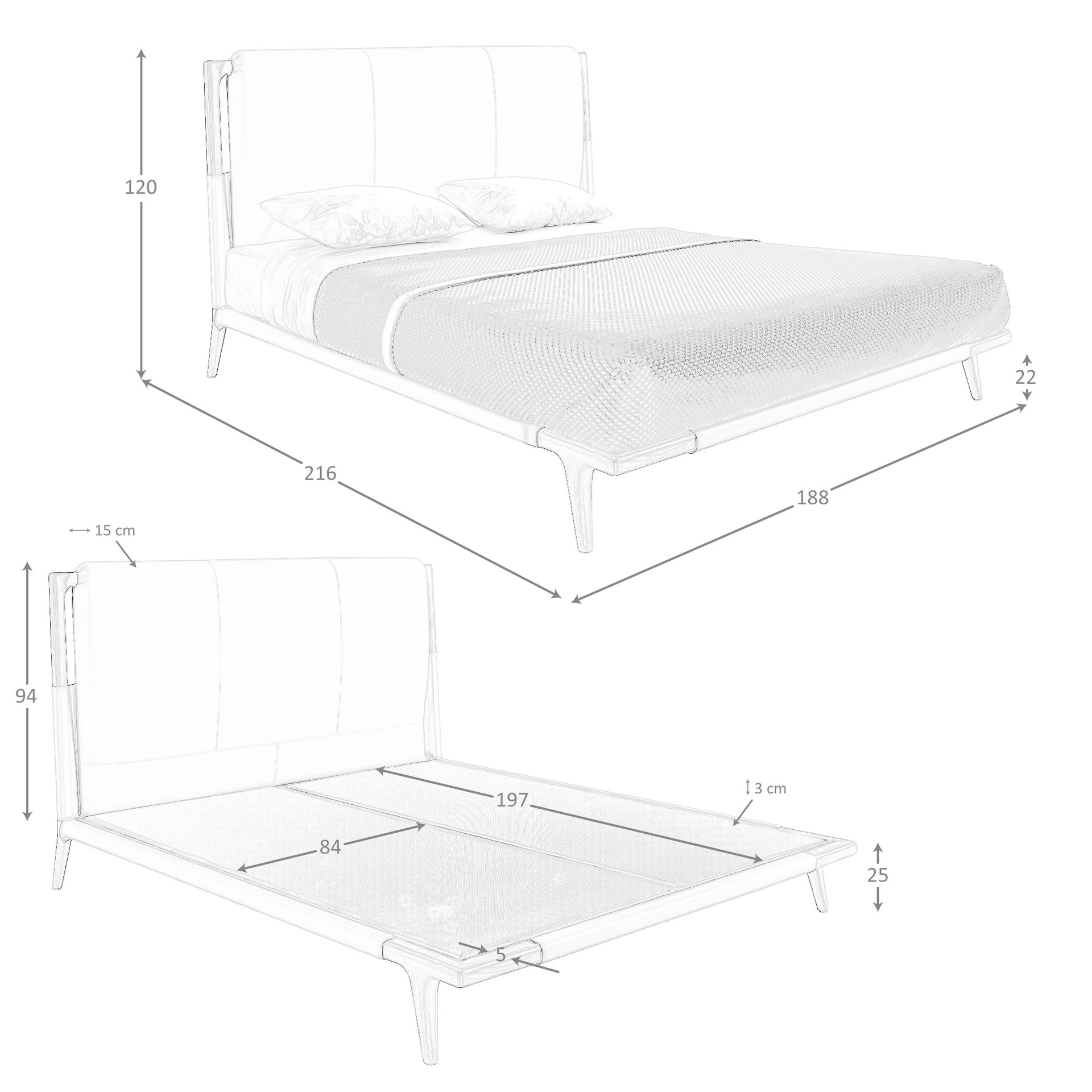 Cama polipiel color visón Cama polipiel color visón