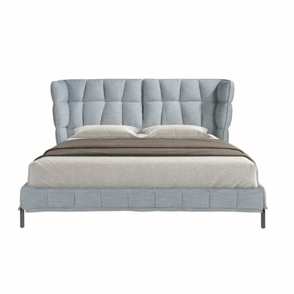 Cama tela color gris azulado claro