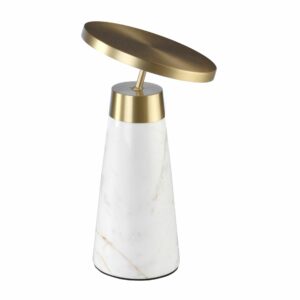 Lámpara de sobremesa mármol blanco y acero dorado Lámpara de sobremesa mármol blanco y acero dorado