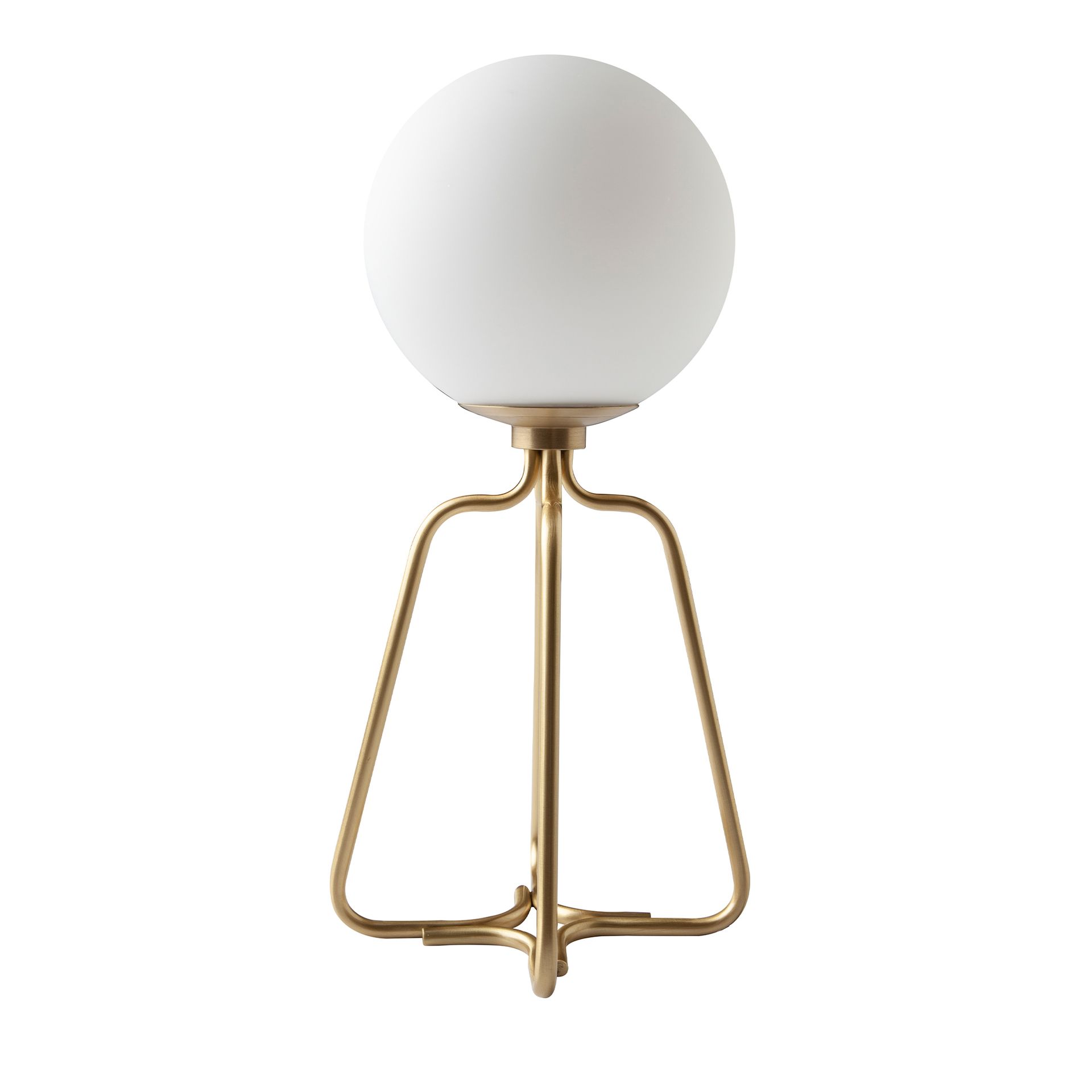 Lámpara de sobremesa acero dorado y cristal blanco Lámpara de sobremesa acero dorado y cristal blanco