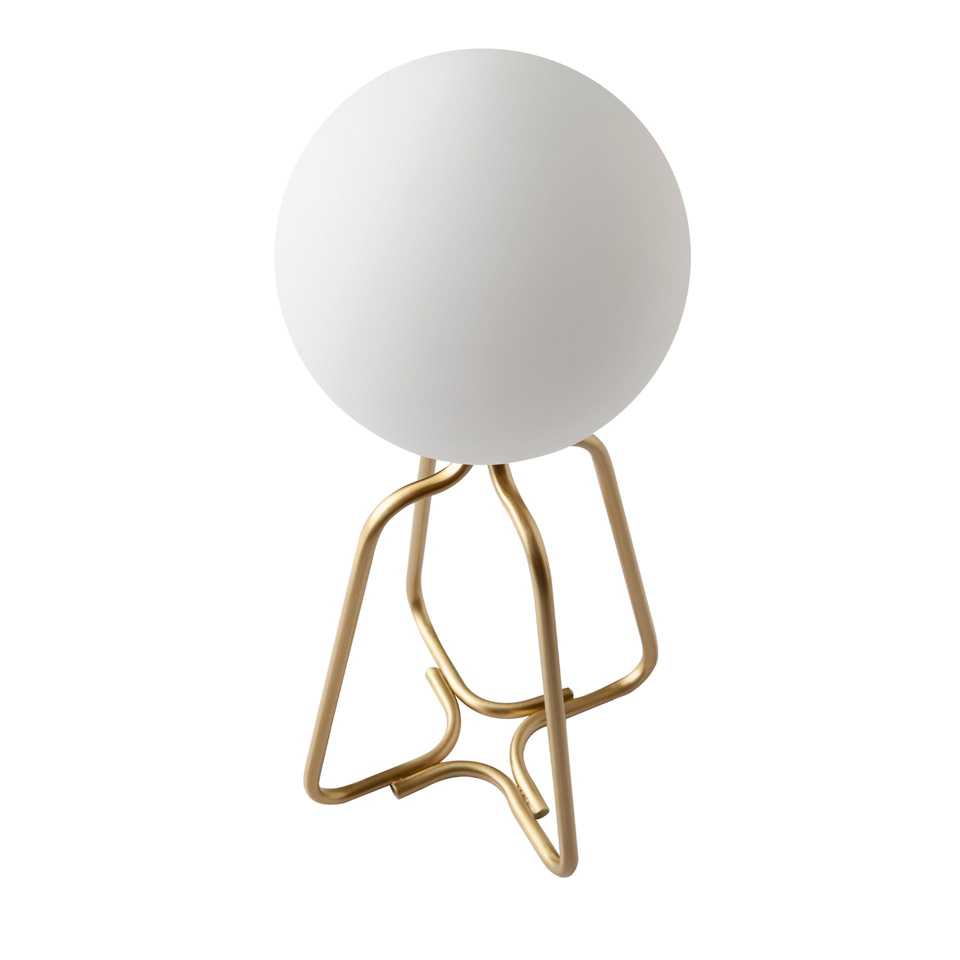 Lámpara de sobremesa acero dorado y cristal blanco Lámpara de sobremesa acero dorado y cristal blanco