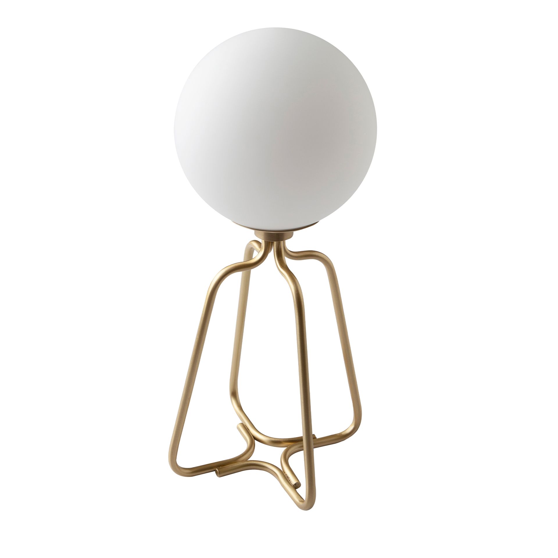 Lámpara de sobremesa acero dorado y cristal blanco Lámpara de sobremesa acero dorado y cristal blanco