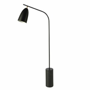 Lámpara de pie mármol negro y acero negro Lámpara de pie mármol negro y acero negro