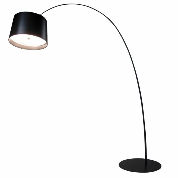 Lámpara de pie regulable en acero negro