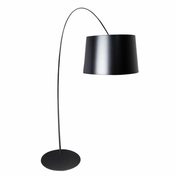 Lámpara de pie regulable en acero negro