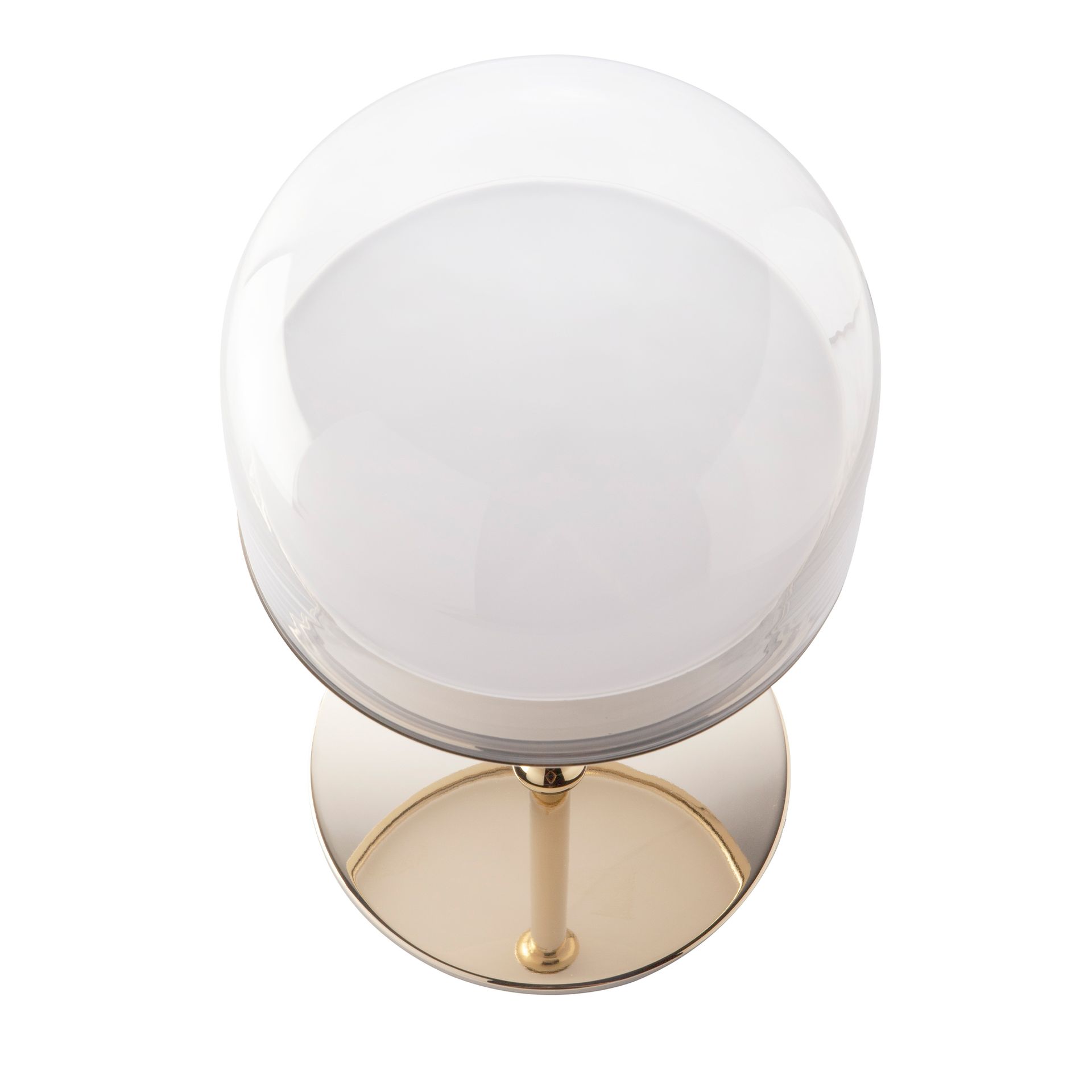 Lámpara de sobremesa en acero y cristal transparente Lámpara de sobremesa en acero y cristal transparente