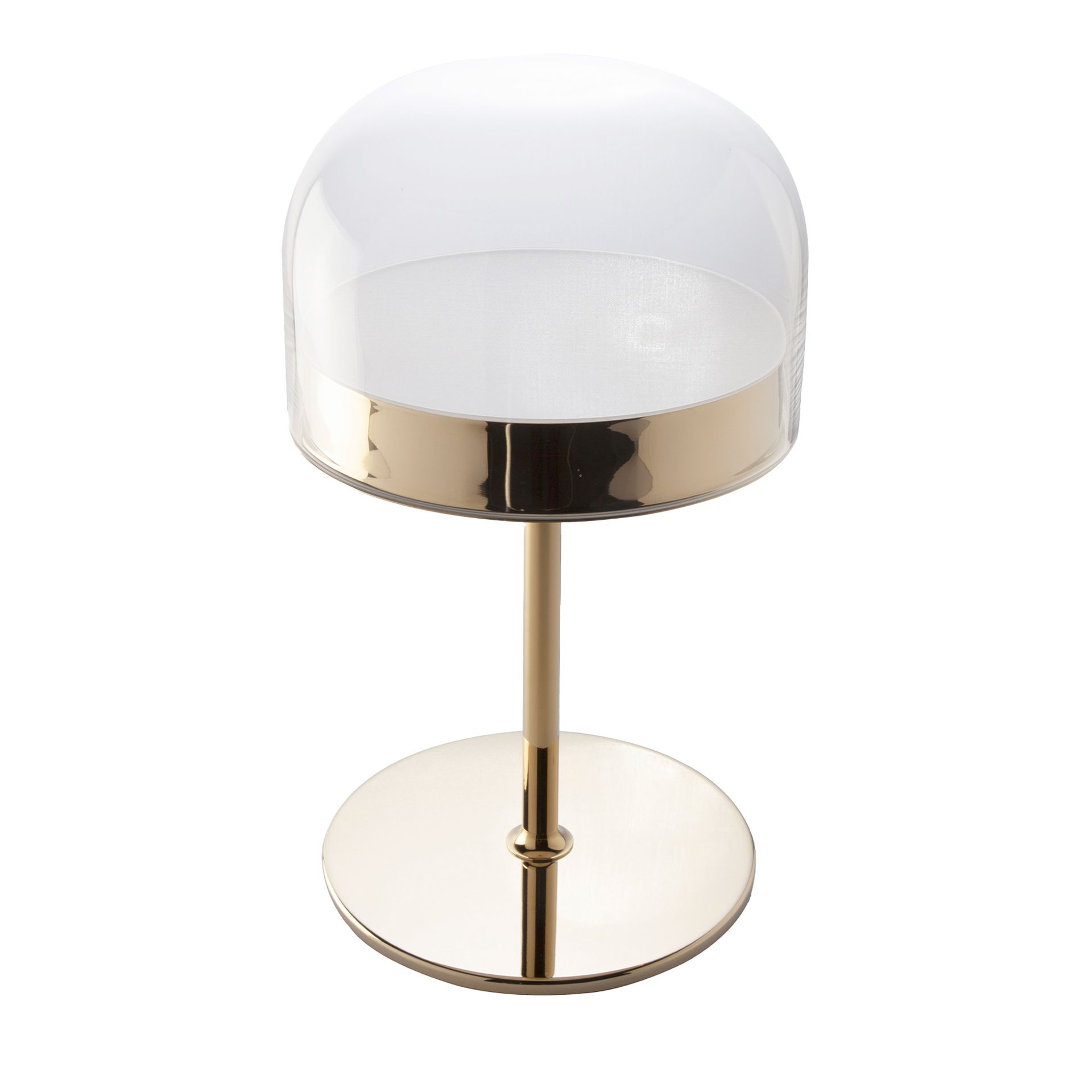 Lámpara de sobremesa en acero y cristal transparente Lámpara de sobremesa en acero y cristal transparente