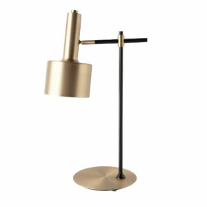 Lámpara de sobremesa aluminio dorado y acero negro Lámpara de sobremesa aluminio dorado y acero negro