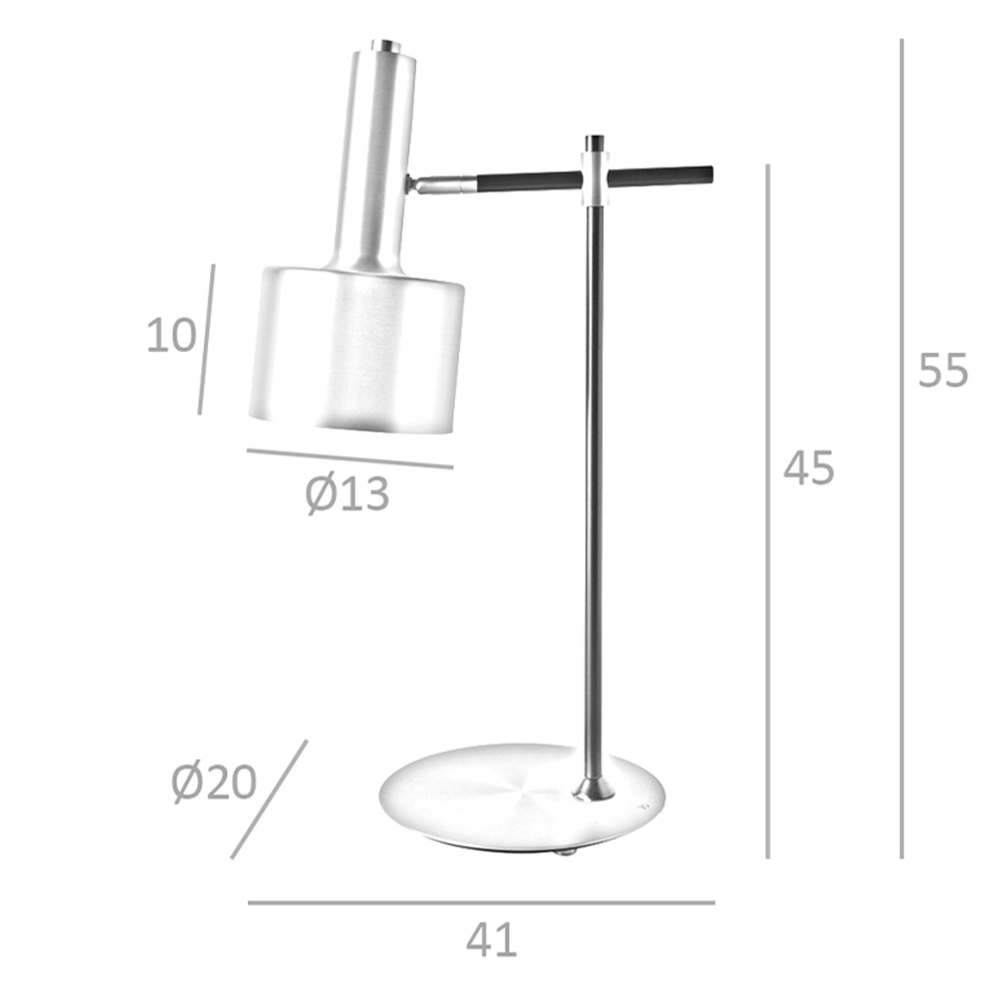 Lámpara de sobremesa aluminio dorado y acero negro Lámpara de sobremesa aluminio dorado y acero negro