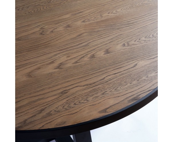 Mesa redonda de roble y metal negro 150 Mesa redonda de roble y metal negro 150 - Imagen 3