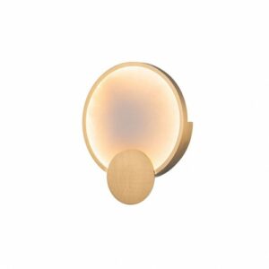 Aplique LED de pared redondo mármol y metal dorado Aplique LED de pared redondo mármol y metal dorado