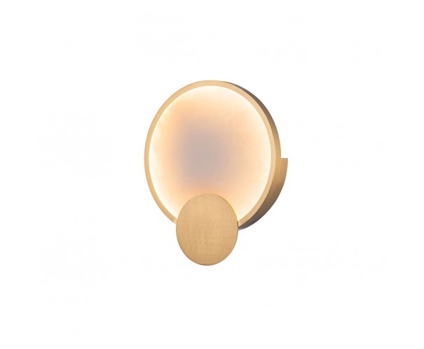 Aplique LED de pared redondo mármol y metal dorado Aplique LED de pared redondo mármol y metal dorado